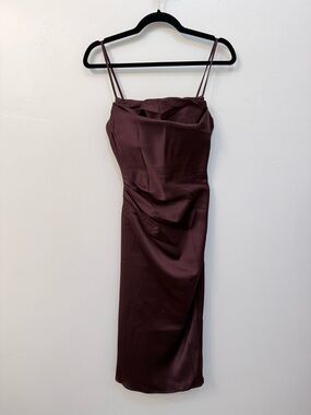 House of CB Raisin Midi Satin Dress with built in bodice